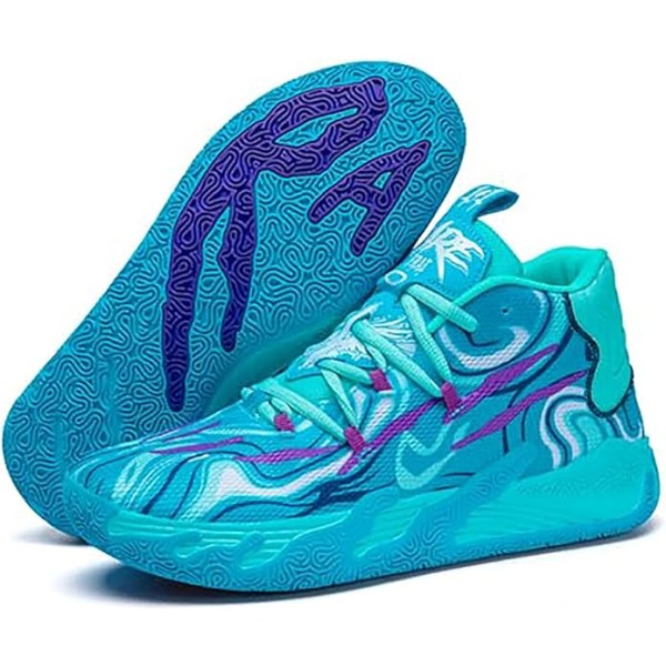 Mens Lace Up Multicolor High Top Basketball Shoe Non-Slip Breathable Running Shoes Fahsion Lightweight Outdoor Gym Sneakers