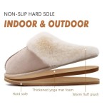 KuaiLu Womens Fluff Dual Memory Foam Slippers Ladies Cozy Arch Support Warm Scuff Slippers Slip on Comfy Winter House Shoes with Non-Slip Indoor Outdoor Hard Sole