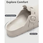 Clogs for Women and Men,Closed Toe Sandals Women, Slip-On Arch Support Comfort Clogs for All-Day Wear Beige