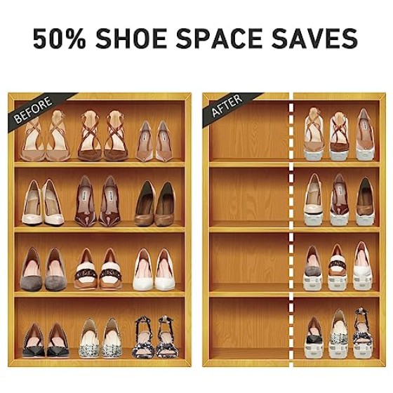 Shoe Slots Organizer 36 Pack - Shoe Organizer Space Saver 50%,Adjustable Thickening Shoe Stackers for a pair of Shoes,Shoe Storage Shoe Rack Holder for closet organization,organizador de zapa