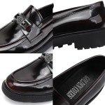 Generic Mens Casual Leather Black Dress Loafer Shoes, Fashion Classic Buckle Slip-on Penny Party Shoes Wedding Loafers for Mens