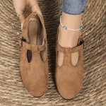 Women's Dress Flats Ballet Low Wedge Round Toe Ankle Strap Comfortable Casual Business Office Work Flats Shoes