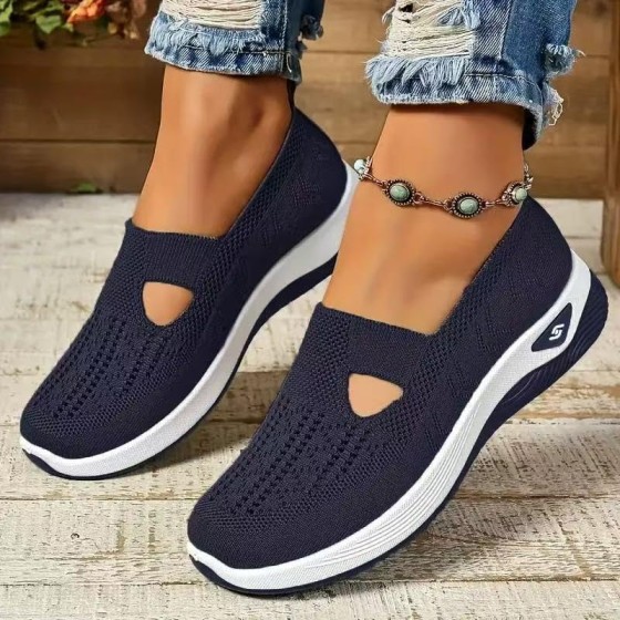 Women's Orthopedic Walking Shoes Breathable Comfortable Diabetic Shoes Soft Knitted Sneakers Arch Support