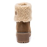 Winter Boots for Women,Ladies Casual Fashion Ankle Booties Comfortable Slip On Chunky Heels Suede Outdoor Shoes Warm Boot