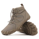 Winter Barefoot Boots Women Men Hiking Boots, Waterproof Warm Hike Barefoot Shoes, Non-Slip Zero Drop Snow Shoes, Fur Lined Wide Toe Walking Outdoor Footwear