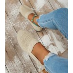 Women's Ballet Flats Knit Dress Shoes Comfortable Casual Dressy Shoes Work Flat Round Toe Slip On Ballerina Flats for Women