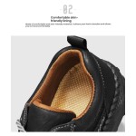 Men's Handmade Premium Leather Non-Slip Orthopedic Shoes, Comfortable Fashion Slip-On Loafers for Driving Hiking