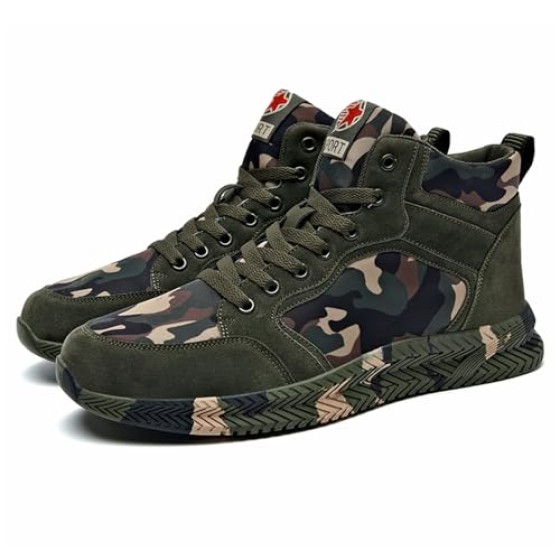 High-top Sports Canvas Camouflage Shoes Suitable for Outdoor Mountaineering and Hiking Training