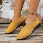 Women's Dress Flats Ballet Low Wedge Round Toe Slip On Comfortable Casual Business Office Work Flats Shoes