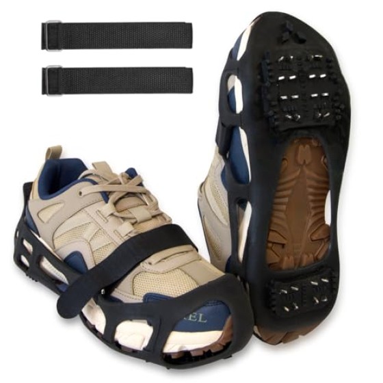 Traction Ice Cleat Spikes Non-Slip Over Shoe Rubber Spikes Crampons Anti Slip Anti Slip Crampons Slip-on Stretch Footwear