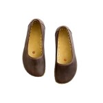 Grounding Shoes For Women, Barefoot Leather Shoes,Earthing With Copper Rivet, Wide Toe Box, Minimalistic Shoes, Gifts For Him | Bitter Brown