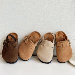Kids Suede Clogs Toddler Clogs Boys Girls Sandals Cork Adjustable Buckle Mules