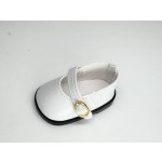14.5" American Doll Shoes- Mary Jane Black,Red,White,Pink- Shiny Shoe (White)